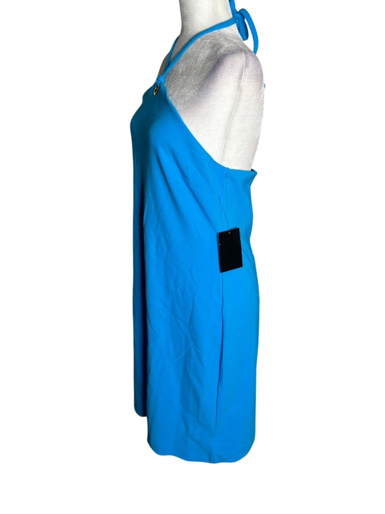 Boston Proper Halter Neck Mini Dress Medium Blue Stretch Shelf Bra New — image 5 of 7